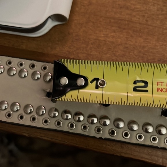 WESTERN leather rhinestone belt, measure 35” from last hole on belt to prong - Picture 5 of 8